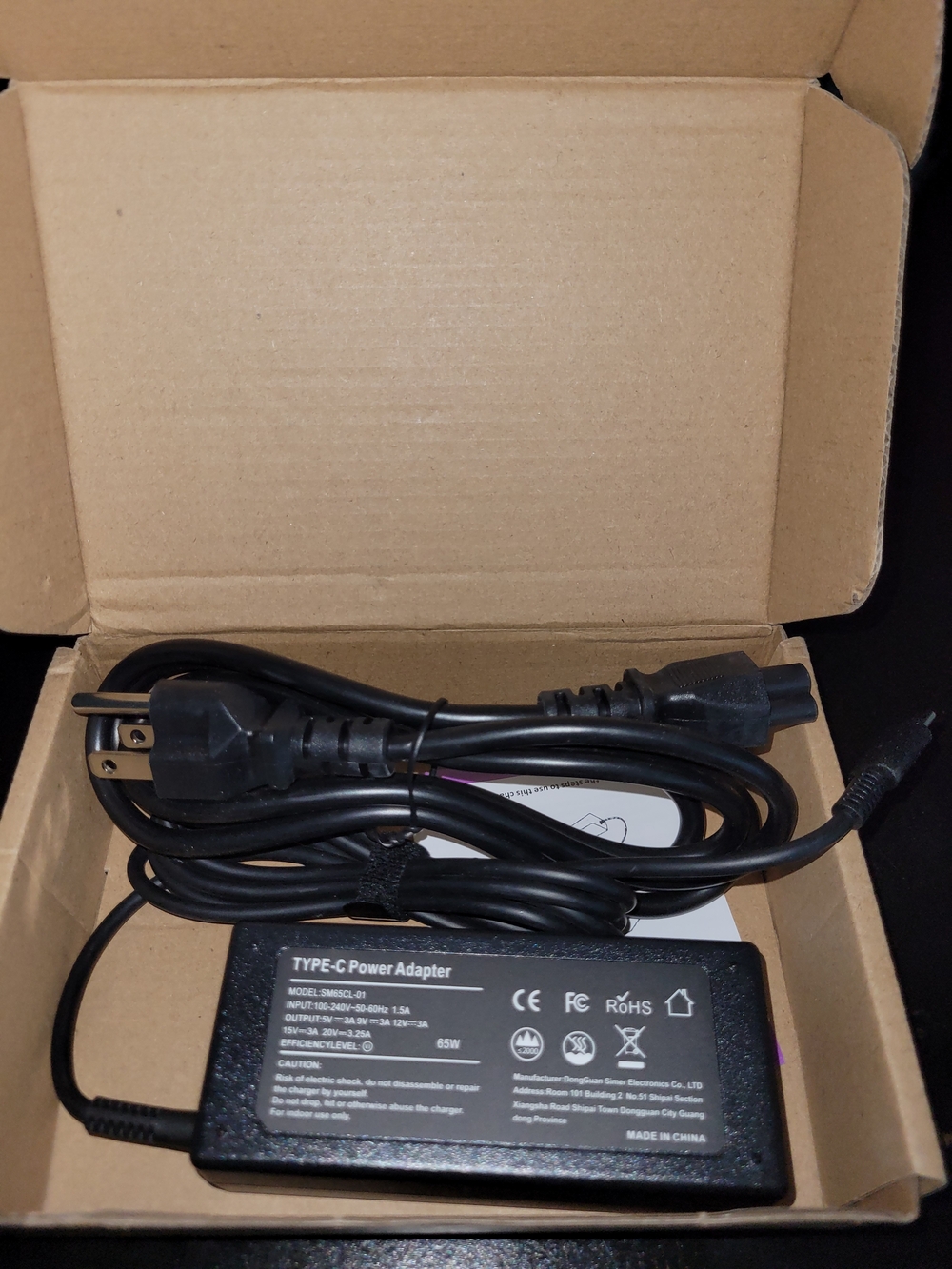 Type-C Power Adapter Charger - Black
